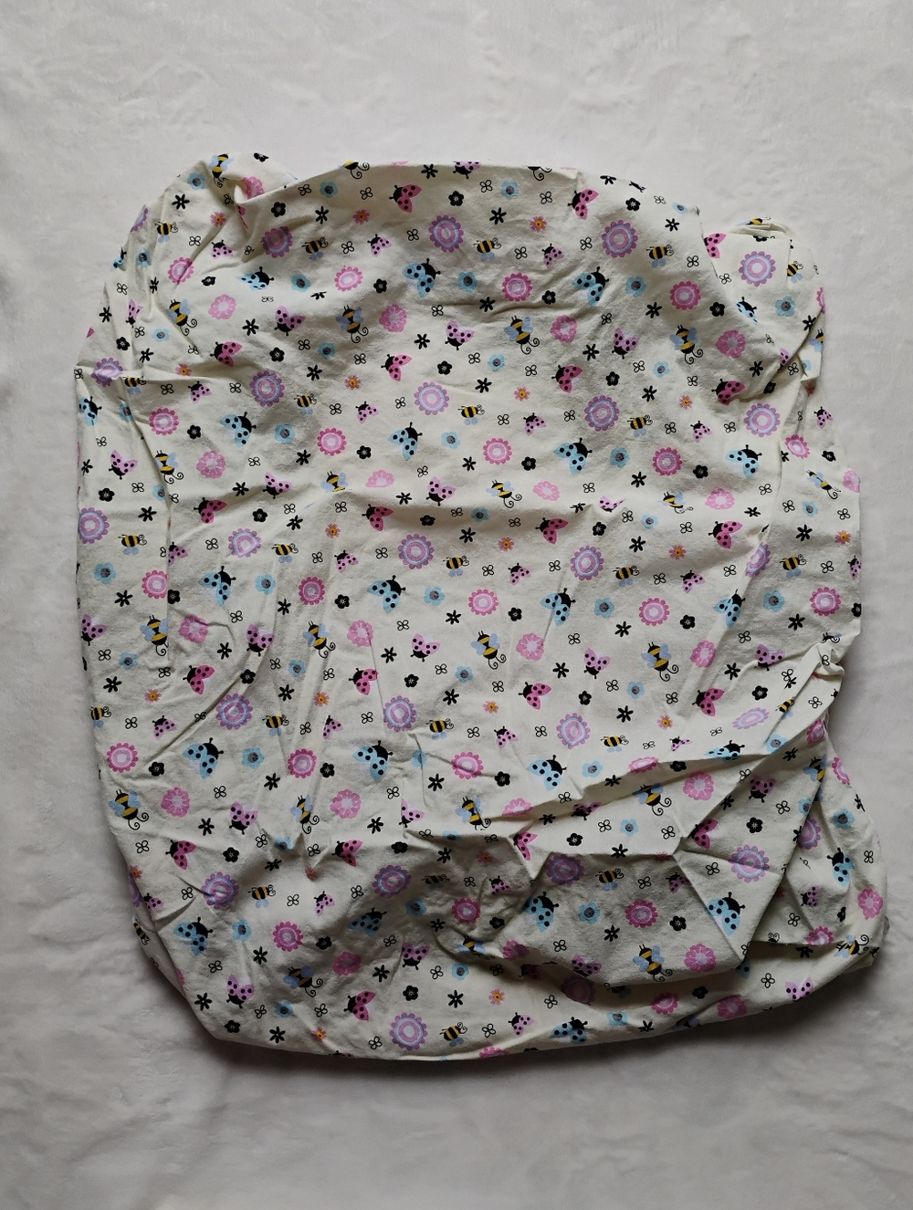 Handmade MINI Crib Sheet | 100% Cotton | Ladybug Bumblebee Flower Yellow
